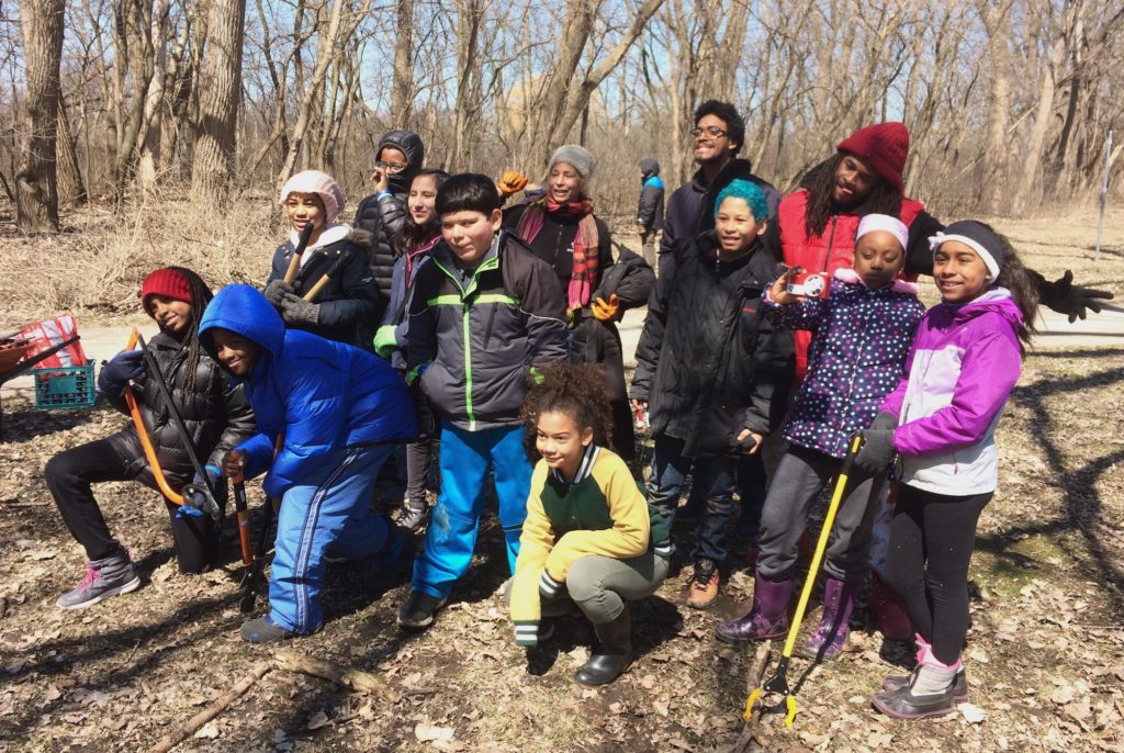 Youth from Quest4Earth helped clear buckthorn at Harbert Park
