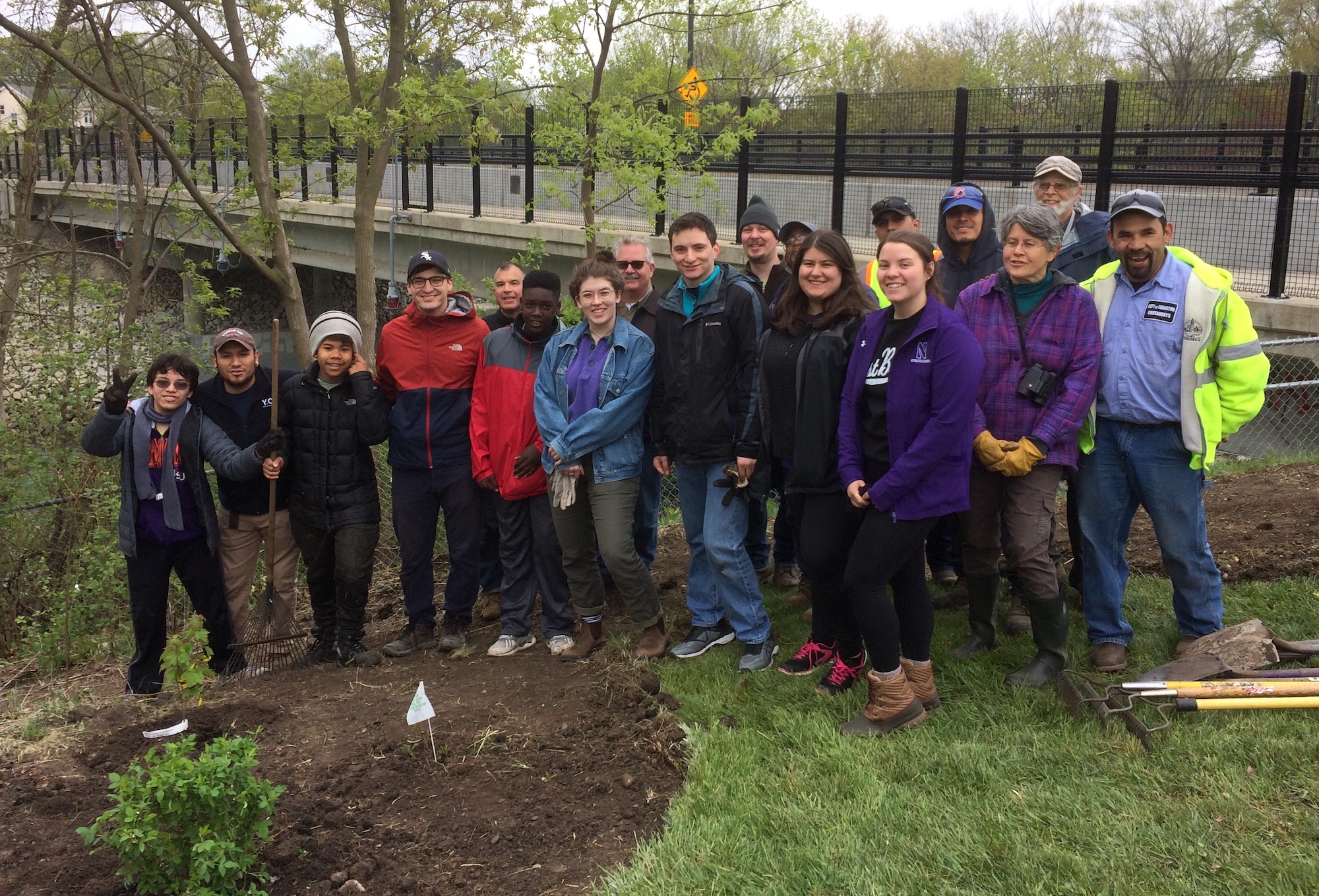 Volunteers & crew after planting at the Ladd Arboretum